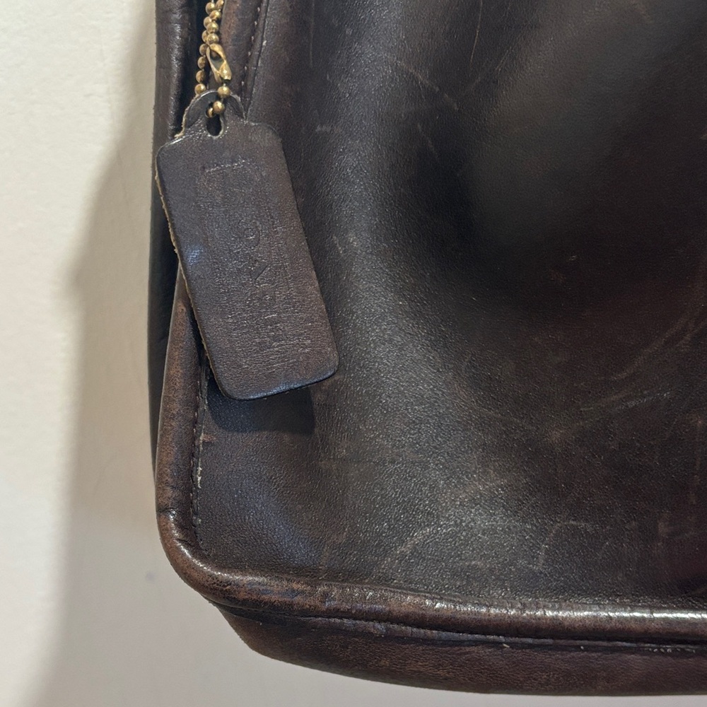 Vintage Bonnie Cashin Coach Brown Leather Shoulder Clutch Wristlet Purse